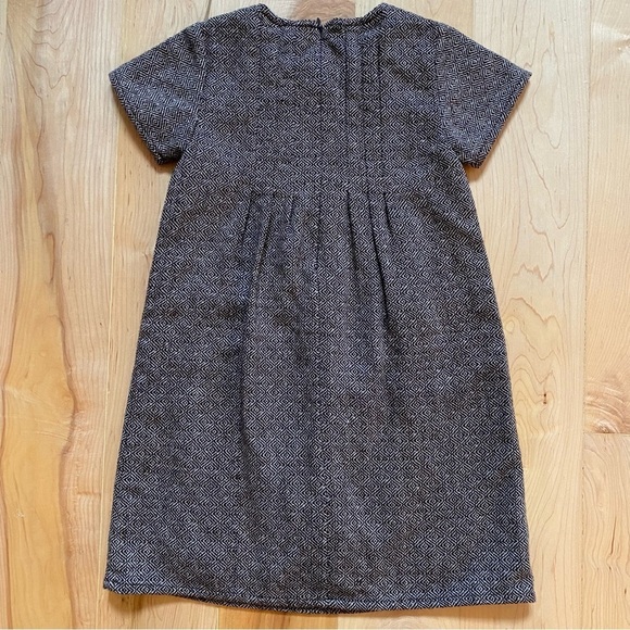 Vintage Simple Kids Brown Tweed With Silver Flecks Dress - Picture 6 of 9